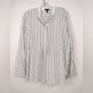 LRL Lauren Jeans c.o. women's long sleeve white and black blouse size (XL)